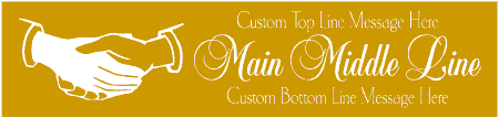 Formal Style Custom 3-Line Joined Hands Banner