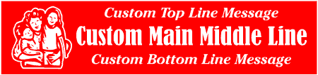 Contemporary Custom 3-Line Mother with Children Banner