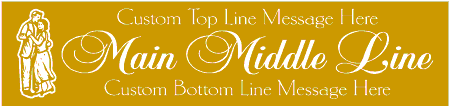 Formal Style Custom 3-Line Couple Embracing Banner