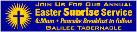 Easter Sunrise Service Promo Banner with Starburst Cross