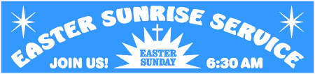 Easter Sunrise Service Promo Banner with Sunrise Starburst