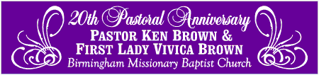 Pastoral Anniversary Banner with Flourish Accents