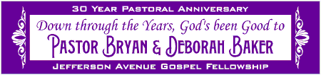 Down Through The Years Pastoral Anniversary Banner with Scroll Accents