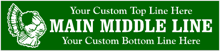 3-Line Serif Custom Text Thanksgiving Banner with Turkey