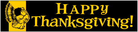 BIG Happy Thanksgiving Banner with Turkey