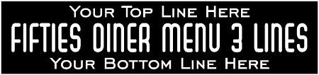 Fifties Diner Menu 3 Line Custom Text Banner