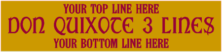 Don Quixote 3 Line Custom Text Banner