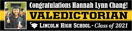 High School Valedictorian Banner with Photo