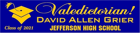 Valedictorian Script Graduation Banner