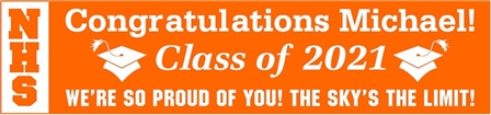 Vertical Acronym 2-Tone High School Graduation Banner 1