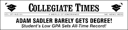 Collegiate Times Humorous Banner