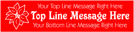 Poinsettia Custom 3-Line Christmas Banner