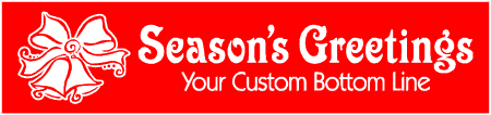 2-Line Season's Greetings Banner with Bells & Bow