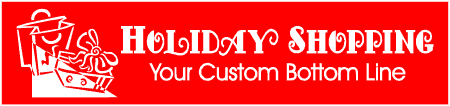 2-Line Holiday Shopping Banner with Gift Bag & Box