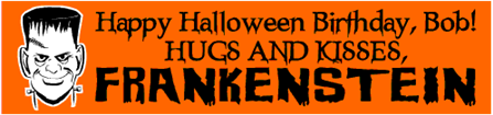 Frankenstein Halloween Birthday Banner