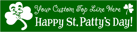 Happy Shamrock Custom 2-Line St. Patrick's Day Banner