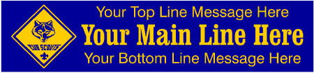 Cub Scouts Banner Classic 3-Line Custom Text