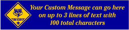 Cub Scouts Banner Continuous Italicized Custom Text