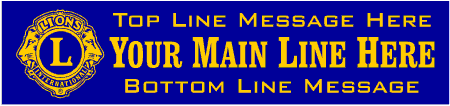 Lions Club Banner Formal 3-Line Custom Text