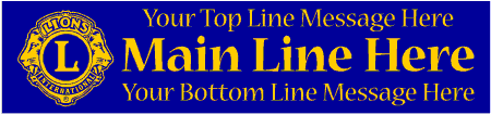 Lions Club Banner Contemporary 3-Line Custom Text