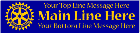 Rotary Club Banner Contemporary 3-Line Custom Text