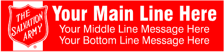 Salvation Army Banner 1 Main Line with 2 Secondary Lines