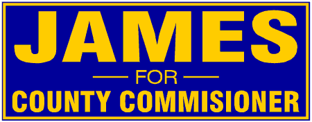 Dark Background Block Style County Commisioner Political Campaign Banner