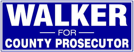 Dark Background Block Style County Prosecutor Political Campaign Banner