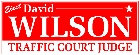 Serif Style Traffic Court Judge Political Campaign Banner