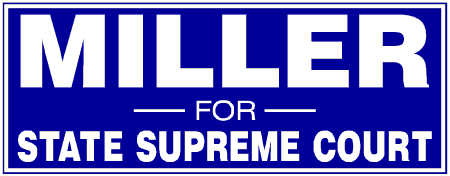 Dark Background Block Style State Supreme Court Political Campaign Banner