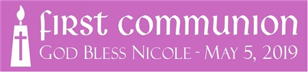 First Communion Candle Banner