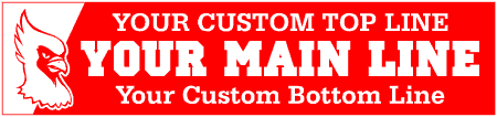 School Mascot Cardinal Custom 3-Line Banner