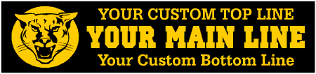 School Mascot Cougar Custom 3-Line Banner