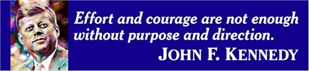 JFK Purpose Quote Banner with Illustration