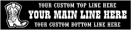 Cowboy Boot 3 Line Custom Western Banner