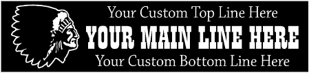 Native American Profile 3 Line Custom Banner