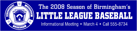 Little League Custom 3-Line Banner