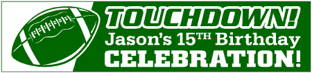 Football Touchdown Birthday Banner