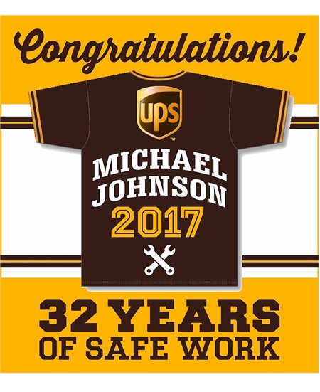 UPS - SAFE WORK MECHANICS JERSEY VERTICAL BANNER