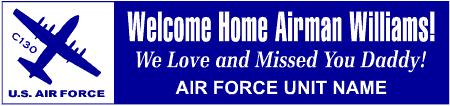 Welcome Home Air Force C130 Banner