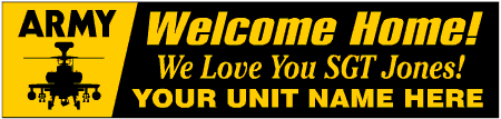 Welcome Home Army Banner Apache Longbow 4