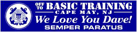 Coast Guard Basic Training Sendoff Banner