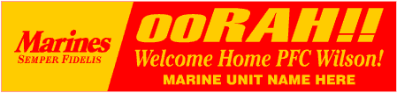 Welcome Home Marines ooRAH Banner
