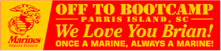 Off to Bootcamp Marines Banner