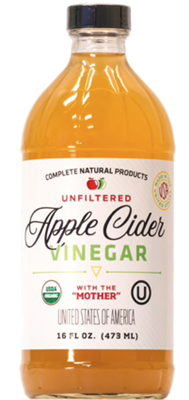 Apple Cider Vinegar - Unfiltered, Kosher, USDA Organic with The Mother
