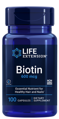 Biotin (600 mcg, 100 capsules)