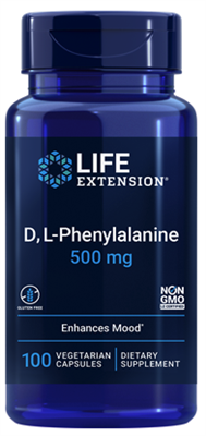 D, L-Phenylalanine Capsules (500 mg, 100 vegetarian capsules)