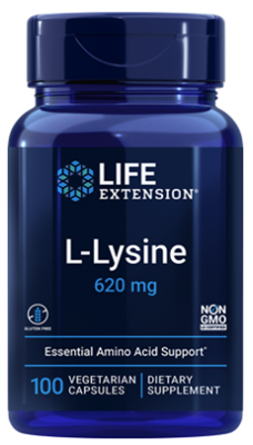L-Lysine (620 mg, 100 vegetarian capsules)