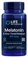 Melatonin 6 Hour Timed Release (300 mcg, 100 vegetarian tablets)