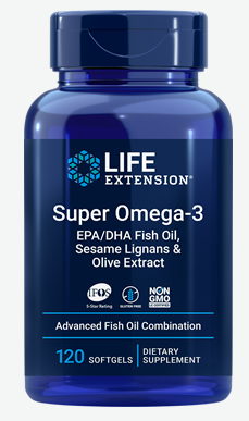 Super Omega-3 EPA/DHA Fish Oil, Sesame Lignans & Olive Extract (120 softgels)